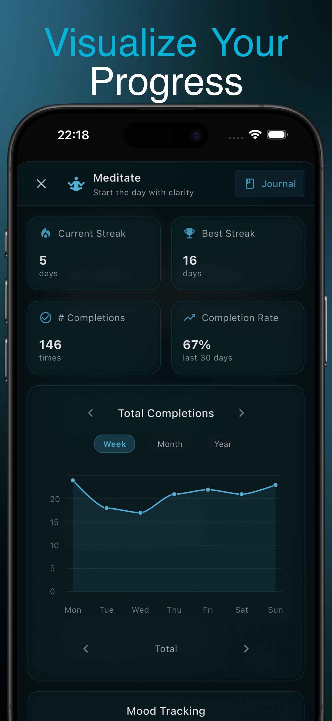 TaskStack App Screenshot - Visualize Your Progress